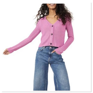 Free People Butterfly Bush Pink‎ Knit Cardigan x-Small NWT